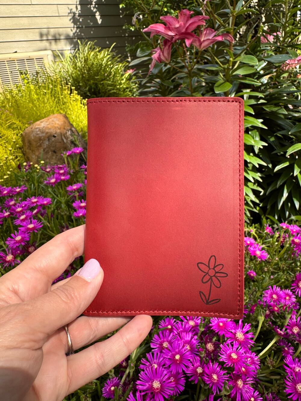 Genuine Leather Passport Holder RANGOON RED Passport Wallet NEW FAST SHIP